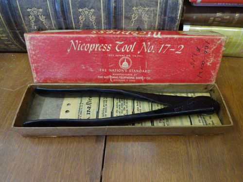 Vintage Nicopress Tool No.17-2 ~ National Telephone Supply Co. ~ Pliers Crimper