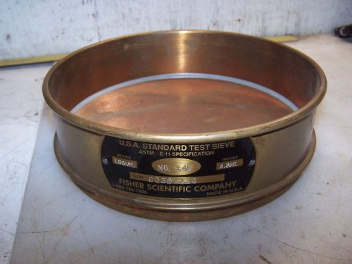 Fisher scientific usa no 140 brass test sieve 8&#034; diameter for sale