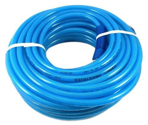 Forney 75442 Air Hose, Blue Polyurethane Flex with 1/4-Inch Male NPT Fittings On