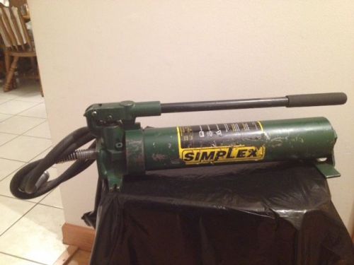 Simplex p82a hydraulic hand pump w/ hose &amp; coupler for sale