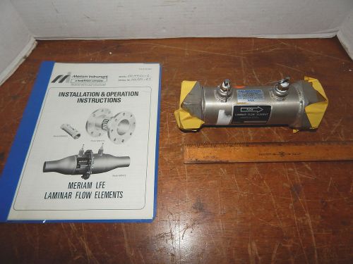 Meriam LFE 50MW20-2 Laminar Flow Element with Manual and Calibration Chart