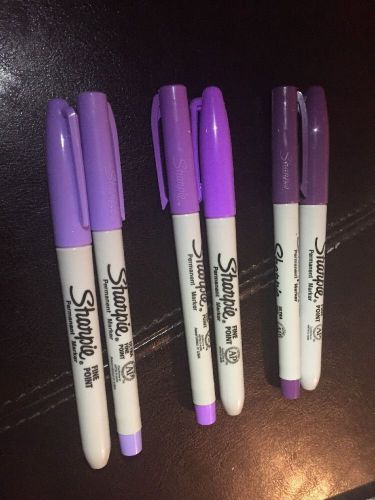 Set Of 6 Purple Sharpies
