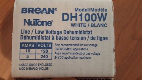 NEW* DH100W Broan Nutone Dehumidistat Line Low Voltage 24-120-240 V Humidity Fan
