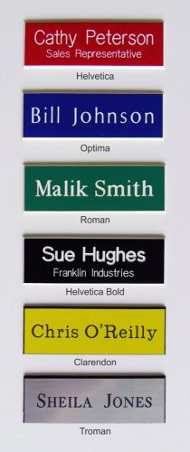 1x3 custom engraved name tag, employee badge, with pin of magnet for sale