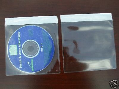 500 cd /dvd vinyl (pvc) sleeve w/ adhesive seal - v2 for sale