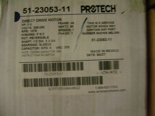 Protech 51-23053-31, 1/3 HP, 1075 RPM Condenser Fan Motor **NEW**