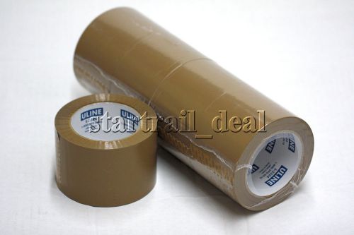 5 Rolls Uline 110 Yards x 3&#034; 1.8Mil Packaging Shipping Tapes Brown Sealing Box