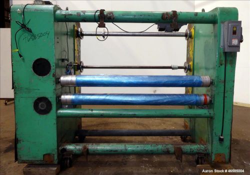 Used- Fixed position winder, approximate (2) 74&#034; x 6&#034; diameter rolls driven by 2