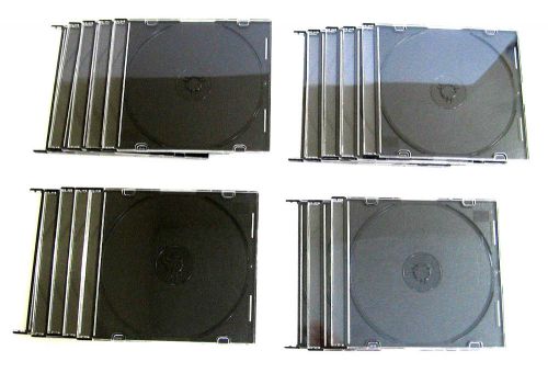 LOT of 18 Slim CD/DVD Jewel Cases Clear/Black