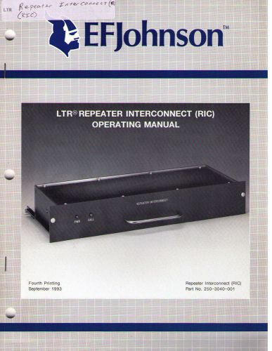 Johnson Operating Manual LTR REPEATER INERCONNECT (RIC)