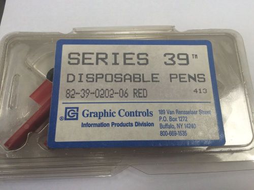 General Controls Series 39 Disposable Pens 82-39-0202-06 RED - pack of 6
