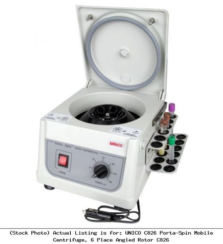 Unico c826 porta-spin mobile centrifuge, 6 place angled rotor c826 for sale