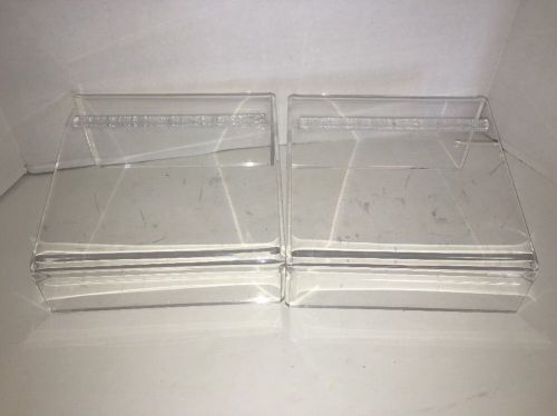 Lot Of 2 Acrylic Shoe Display Holder Retail Fixture 9&#034; W x Back 4.5&#034; Front 2.25&#034;
