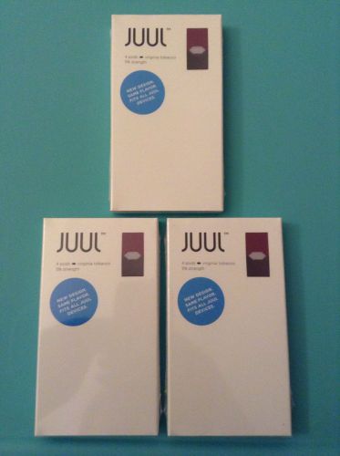 JUUL Pods 3 Packs (12 Pods) Sealed  Virginia Tabacco Pax Labs Refills