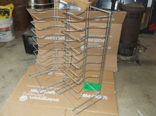 2 COMMERCIAL 10-SHELF WIRE PIZZA PAN RACK USED