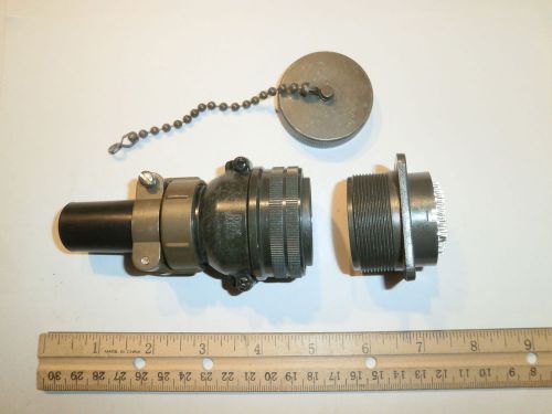 NEW - MS3106B 28-21S (SR) With Bushing and MS3102A 28-21P - 37 Pin Mating Pair