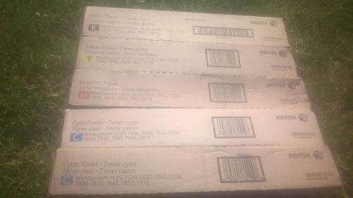 5 XEROX WorkCentre 7525 7530 TONER 6R01509 006R01510 006R01511 006R01512  2 Cyan