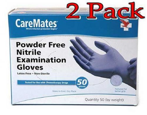 CareMates Nitrile Gloves, Powder Free, Large, 50ct, 2 Pack 715912056136A497
