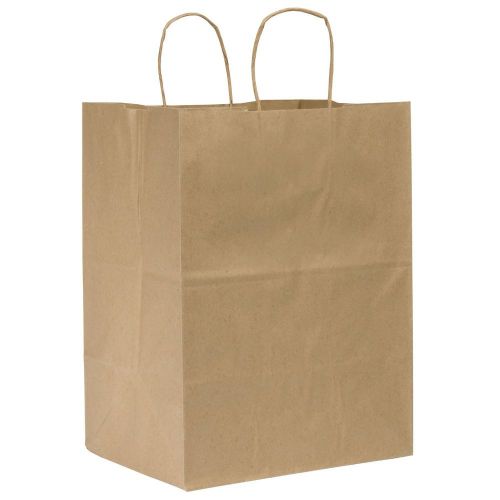 10x5x13 Brown Premium Kraft Paper Handle Shopping Gift Wedding Grocery Bags