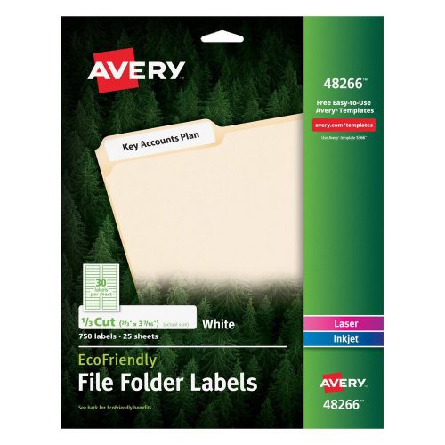 Avery EcoFriendly File Folder Labels for Laser and Ink Jet Printers 0.66 x 3....