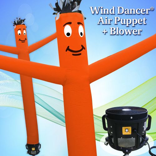 20&#039; orange wind dancer air puppet sky wavy man dancing inflatable tube + blower for sale