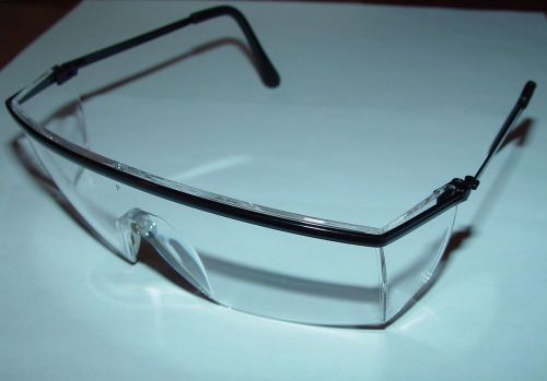 Vint. N.O.S. Pyramex Integra SB410SM safety glasses clear lens black wire frames