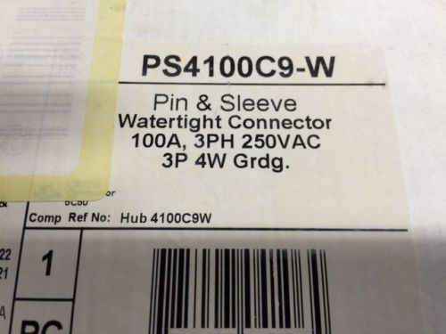 Ps4100c9-w  new in box - pin &amp; sleeve 100 amp 3 phase 4 wire 250 vac connector for sale