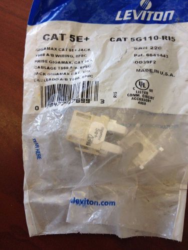 Leviton GigaMax CAT 5E+ Snap-In Connector Jack 5G110-RI5 SAN220 T568 ALMOND NEW