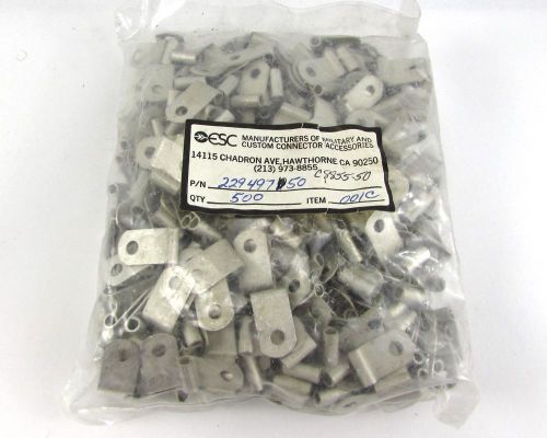 Lot of (500) esc 229497-50 terminal lug flat type #10 stud .140&#034; wire bbl =nos= for sale