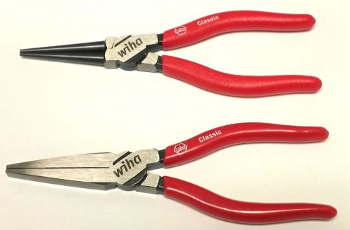 Wiha 32630 + 32633 - 1) Flat Nose 1) Round Long Nose Pliers Set w/Serrated Jaws