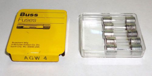 Box of 5 nos bussman buss  agw 4 amp fast acting fuse  32 volt for sale