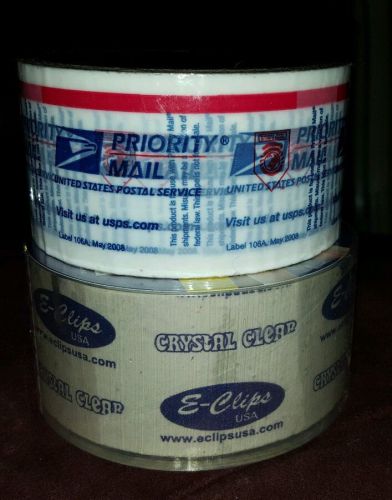 2 rolls e-clips shipping tape &amp; 1 free Priority Mail ROLL packing older