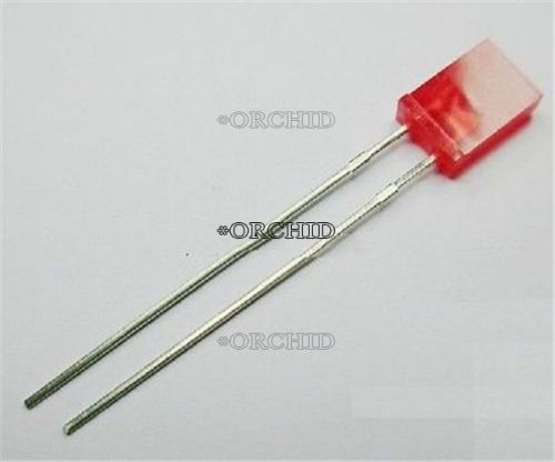 50pcs 2x5x7mm rectangle red red led light emitting diode new #1528612