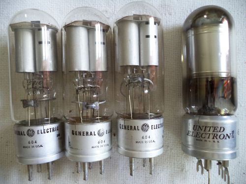 Used (3) GE 604 &amp; (1) United Electron 604L Gas &amp; MV Full Wave Rectifier Tube N/R