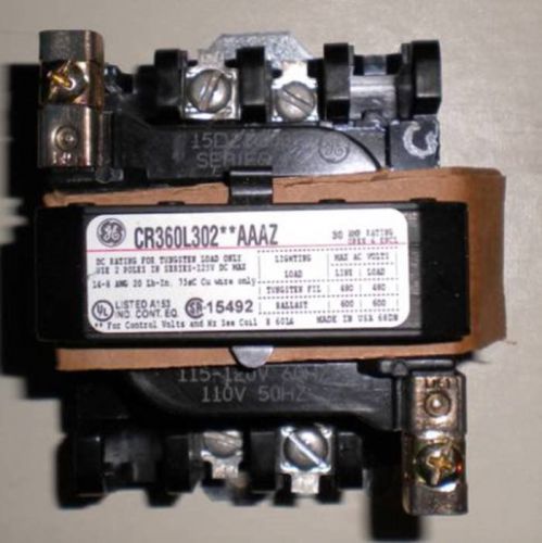 Ge cr360l302**aaaz lighting contactor 30a 2p 115 120v dc rating 15d21g002 noob for sale