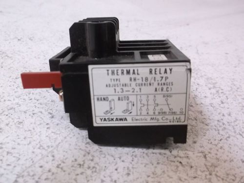 YASKAWA RH-18/1.7P RELAY THERMAL OVERLOAD *USED*