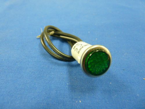 Green Indicator Light Flat Panel Mount 1/2&#034; rated 250V w/ 6&#034; leads