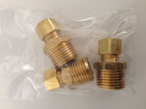 Brass compression connector-3/8&#034; od x 1/2&#034; mip brass compression connector for sale
