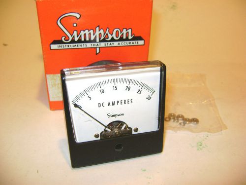 Simpson Wide-Vue Panel Meter Model 1227 DC AMPS 0-30