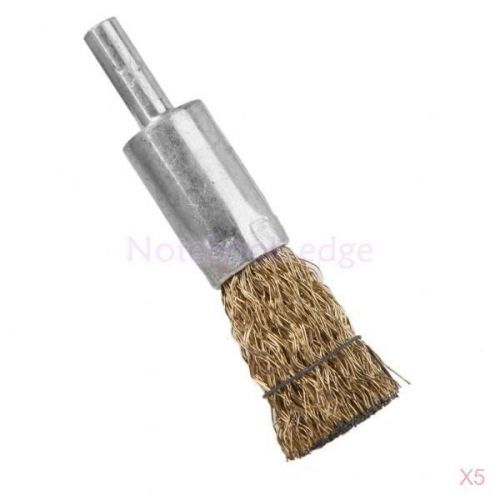 5x polishing tool gold steel wire &amp; silver shank grinding derusting brush tool for sale