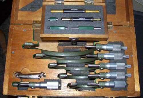 Mitutoyo outside micrometer set w/ standards 0-6&#034; range 6 piece set 103-907a for sale