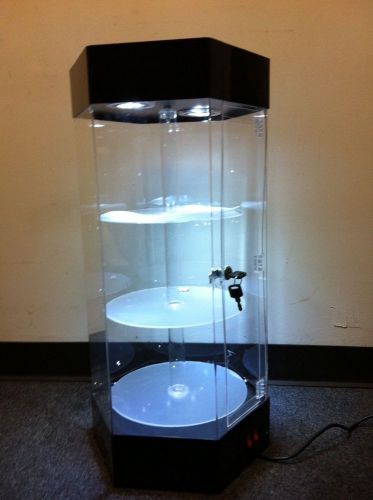 Countertop revolving (e-motor)acrylic display case cell phone watch showcase 3l for sale