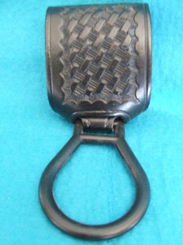 Bianchi black leather basket weave baton / flashlight holder #38 for sale