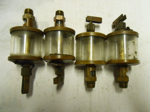 FOUR SIGHT GLASS OILERS HIT &amp; MISS ENGINES  NOT MARKED