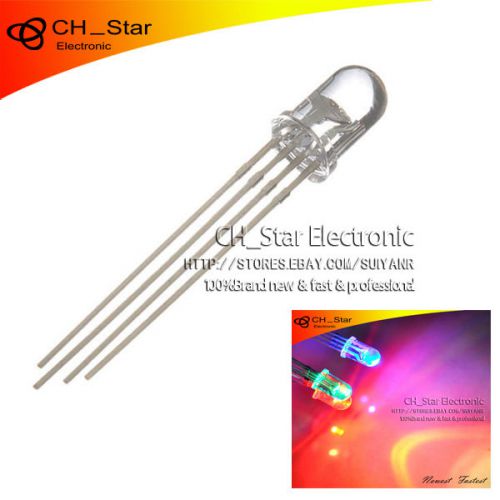 50pcs 5mm 4pin water clear rgb tri-color red green blue common anode led diodes for sale