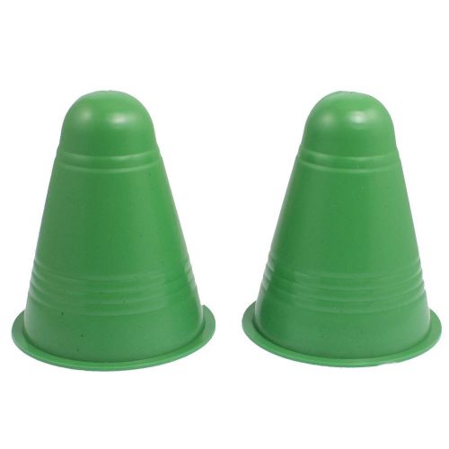 Green plastic roller skating road cone sign roadblock 2 pcs for sale