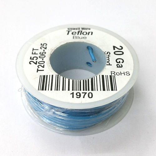 NEW 20AWG BLUE Teflon Insulated Stranded 600 Volt Hook-Up Wire 25 Foot Roll