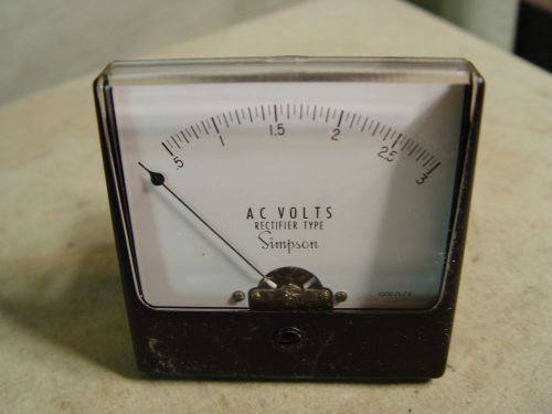 Estate Vintage Simpson AC Volt  Panel Meter .5-3 Rectifier Type  Steampunk