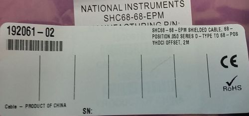 National Instruments 2M Shielded Cable; Model: SHC68-68-EPM