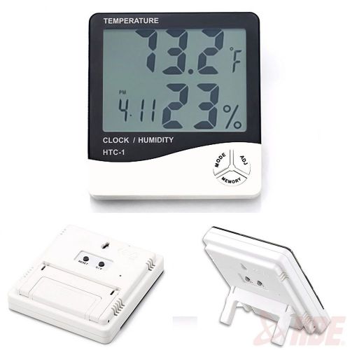 Digital LCD Indoor Outdoor Temperature Thermometer Humidity Test Hygrometer Cloc
